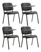 4-pack stolar Ken med bord hopfällbart konstläder I Robust besöksstolar med vadderad sits