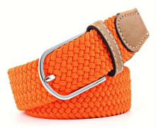 Herrbälte i canvas, elastiskt stretchbälte, vävt fritidsbälte Average Size Orange