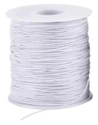 Vit nylonbelagd elastisk tråd – 50 meter, 0,6 mm för smycken och