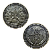 Silvermetallmagiskt beslutsmynt Ja Nej Ja Nej 1 st