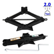 Bil domkraft - Hydraulisk saxdomkraft 2 ton - Lyft 10,5–38,5 cm - Kompakt manuell - Legerat stål - CE-certifierad - Svart