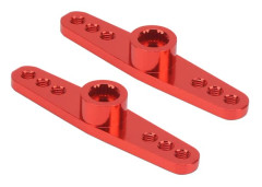 2 st 25T Aluminiumlegering CNC RC Styrservoarm Universell Passform för 1/10 RC Bil Röd