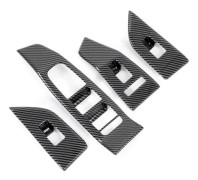 For Rogue 2021 2022 2023 Car Window Lift Switch Panel Cover Door Armrest Protection Trim Accessories, ABS Carbon Fiber