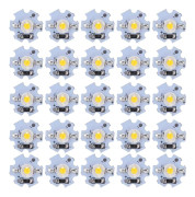 25 st 0,5W 5V högeffekts LED-lampa pärlljuskälla chip med aluminiumplatta varmvitt ljus: 3000‑3200K