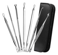 Pore Press Tool Teenitor 7-i-1 Pimple Popper Tool Kit - Blackhead Remover, Pimple Extractor, Comedone Extractor för Ansiktet Silver