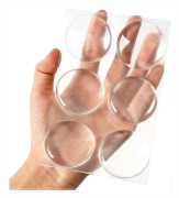 Dörrhandtag väggskydd, 6 st transparenta runda mjuka gummi väggskydd självhäftande dörrhandtag stötfångare