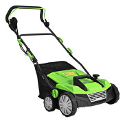 Elektrisk markör gräsmatta luftare 1800W 2 nivåer arbetsdjup 106 x 58 x 110,5 cm grön