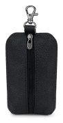 Unisex nyckelfodral/plånbok/nyckelring i äkta läder med nyckelkedja och dragkedja