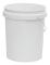 (2-pack) 5 Gallon Rund Hink, Komforthandtag, Plast, Vit