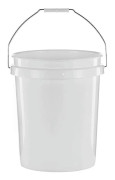(2-pack) 5 Gallon Rund Hink, Komforthandtag, Plast, Vit