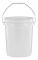 (2-pack) 5 Gallon Rund Hink, Komforthandtag, Plast, Vit
