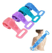 4-delad ryggborste, kroppsskrubbexfoliator med handtag, unisex, flerfärgad 60cm