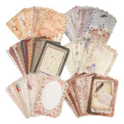60 ark spetskantat klippbokspapper, blandat set för brevskrivning, scrapbooking, utsmyckningar, planerare, bullet journal, junk journal