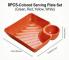 8-pack chip- och dipptallrikar med såsfack, 4 färger | 8 återanvändbara delade tallrikar med inbyggda dippskålar för dum