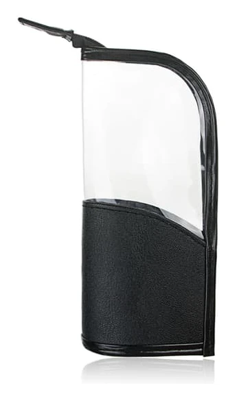 Black Travel Makeup Brush Holder Waterproof Dustproof Standing Toiletry Pouch with Dividers