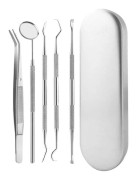 5-delat tandstensborttagningskit - Spegel, tandstensskrapa och munhygienverktyg - Silver