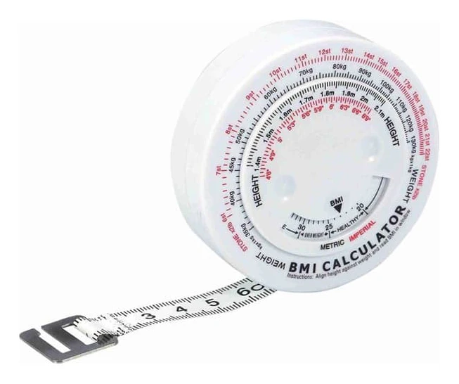 Måttband Kropp, BMI Kroppsmåttband, 150 cm Infällbart Kroppsfettmätare för Midjemått Kroppsmasseindexmätning