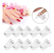 Transparent Nail Tip Clips, Quick Building Form for Manicure, 10 Pcs/Set