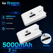 Reservbatteri för handdammsugare V8 V9 V10 V9P XR VVN3 VVN4 - Li-ion batteripack - 5000 mAh kapacitet - 14-pin kontakt - 2-pack