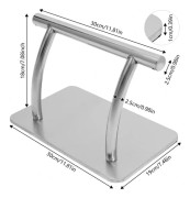 Fotpedal till barberarstol - Fotstöd reservdel - 201 rostfritt stål och järn - Bas 30×19 cm, 10 mm tjock - För frisör- och salongstol - Silver