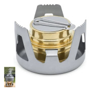 Bärbar Mini Mässingsveke Alkoholbrännare med Stativ & Regulator-9.7x6.1cm