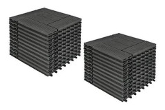 22-delars set WPC uteplatsplattor | Antracit | 30x30x1,8 cm