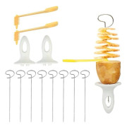 2-pack spiralpotatisskärare, potatisspiralmaskin i rostfritt stål för grillning, fritering, fester, camping