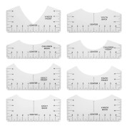 T-shirt Guide Ruler Alignment Tool Rund Hals Kalibrering och Sömnadsjustering Vägledning För Kläddesign (Vit)