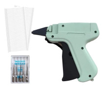 Klädprislappspistol – Klädetikettpistol med 5 nålar & 1000 fäststift – Etikettpistol inklusive etiketter (Ljusgrön)
