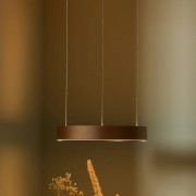 Velora LED-hänglampa, karamellbrun, Ø40 cm, dimbar – LOOM DESIGN - Vardagsrum - Modern - Aluminium - Med en ljuskälla
