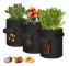 3-pack blomkrukor, 40-liters non-woven potatisodlingspåsar, 10 gallon, 35 cm i diameter, med observationsfönster, genomsläppliga, platsbesparande.