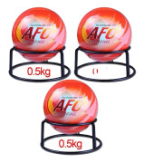 Brandbekämpningsboll, 0,5 kg, 11 cm diameter, automatisk aktivering vid 70°C, effektiv för 1,2 m³, släcker på 3 sekunder