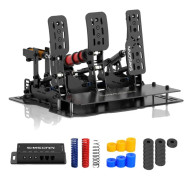 Sim Racing Simulator Pedaler, PC-kompatibilitet, USB 3.0-anslutning,Plus X Svart H 3-3-1