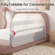 Sänggrind För Barn - Baby Sängräcke - Fallskydd - Rostfritt Stål Och Oxfordtyg - För Barn 7–12 År - 190 cm