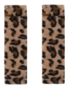 2-pack Söta Plysch Säkerhetsbältesskydd med Leopardtryck - Mjuka, fluffiga axelvaddar för bekväm bilkörning, biltillbehör