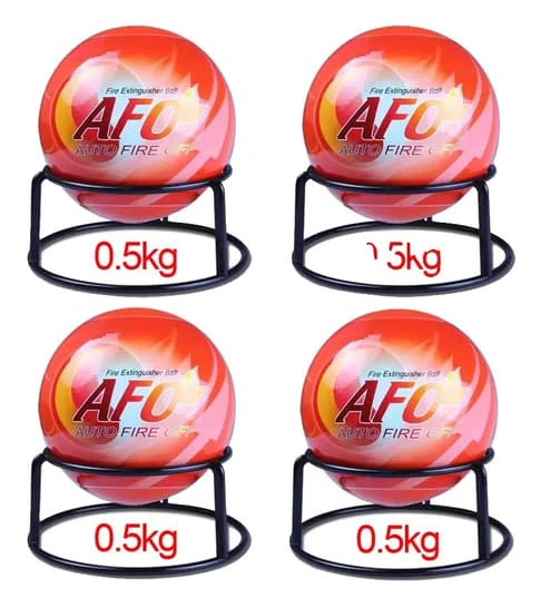 Brandbekämpningsboll, 11 cm diameter, 0,5 kg vikt, automatisk aktivering vid 70°C, 1,2 m³ effektiv volym, CE FCC RoHS certifierad