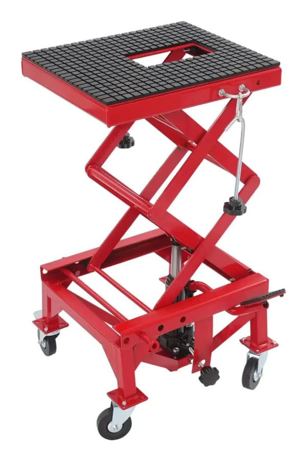 Motorcykellyft, Hydraulisk Design, 200kg Lastkapacitet,Röd