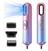 Jonisk bladlös hårtork med AC-motor, 3 tillbehör, konstant temperatur, anti-friss för hem och resor, lila-blå gradient
