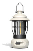 Campinglampa, IPX4 Vattentät, Mått 110x185mm, Uppladdningsbar bärbar COB Tältlampa, Vikbar Hänglampa, Vit, Steglös Dimning