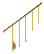 Trappstegsmetallbaluster, stålmaterial, 100 cm höjd, 8 cm basstorlek, 4 cm toppfäste, justerbar installation