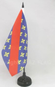 Provinsen Bourbonnais Bordsflagga 21x14cm - Hertigdömet Bourbon - Frankrike Hög kvalitet