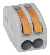 WAGO 222-412-25 Kopplingsklämma Flexibel: 0.08-4 mm² Styvhet: 0.08-2.5 mm² Antal poler: 2 25 st Grå, Orange