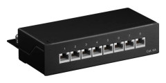 CAT 6a mini-/skrivbordskopplingspanel, 8 portar (1 HE)