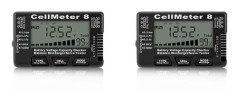 2X RC Cellmeter 8 Digital Batterikapacitetskontroll Kontrolltestare Spänningstestare för Li-Ion NiMH Nicd Cellmätare Black