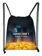 Minecraft Ryggsäck med dragsko, Kreativ Pixelkonst Cinch-väska för barn, studenter, resor och utomhusbruk, Lätt förvaringspåse 20