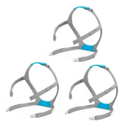 3-pack F30 CPAP-maskhuvudbandsersättning, CPAP-huvudband för Airfit F30, justerbart huvudband, med 6 klämmor
