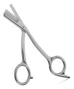 Ögonbrynssax med kam - Ögonbrynstrimmer i rostfritt stål för kvinnor och män, Precisionssax med ögonbrynskam, Elegant ögonbrynskit - Silver