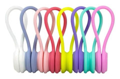 Magnetiska kabelklämmor, 8 st återanvändbara kabelband i silikon, kabelorganisatörer för hörlurar, USB-kabelhantering, trådhållare för hemmakontor,