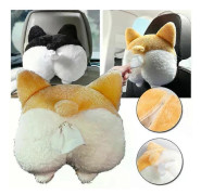 1 st Kreativ Corgi Bilvävnadslåda Mjuk Tecknad Pappersnäsduksfodral Söta Djur Bilpapperslådor Härlig Vävnadshållare för Bilsäte