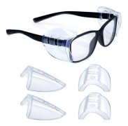 Set med 2 par sidoskydd för skyddsglasögon - Transparent sidoskydd - Universellt sidoskydd - För små och medelstora glasögon